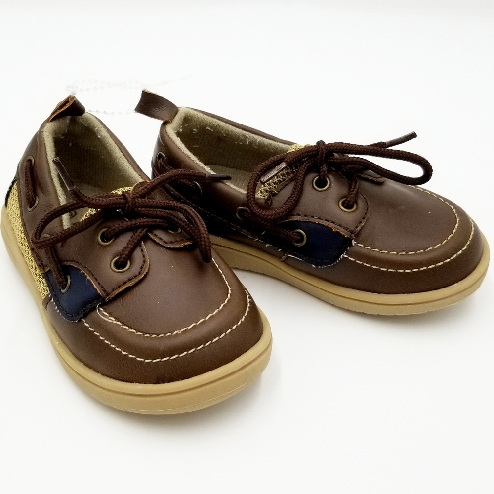 Koala kids loafer slip on shoe sz boys 6 bwn/blu - Picture 7 of 10